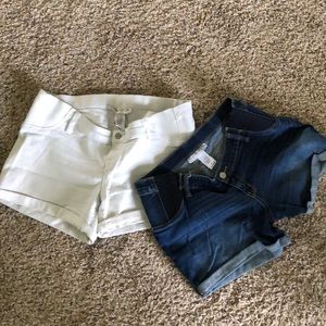 Maternity set of denim shorts